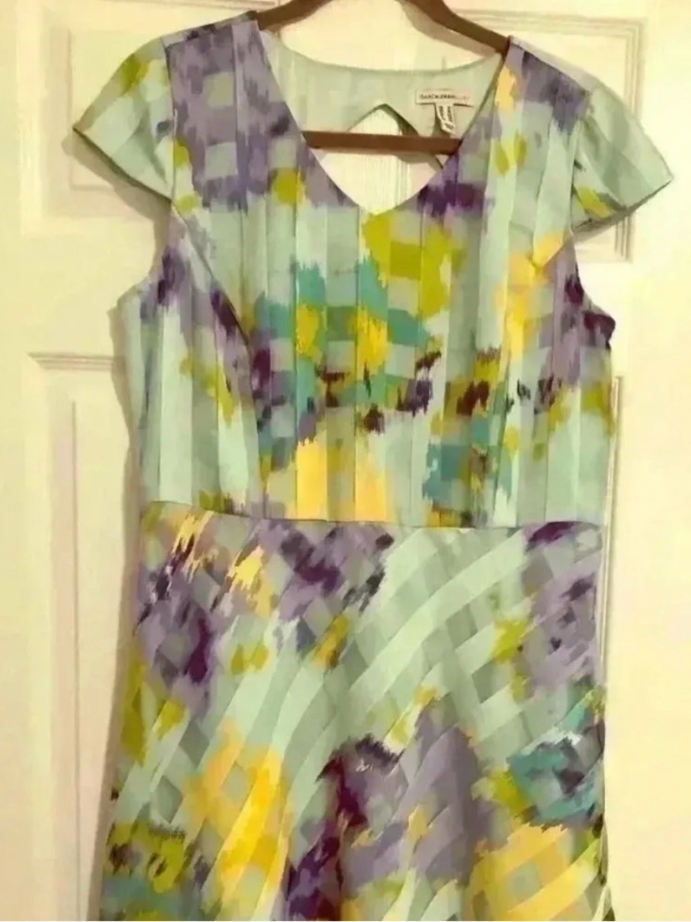 Isaac Mizrahi Mint, Lavender & Yellow Floral Midi Dress